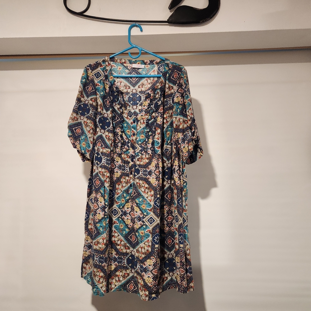Bohemian Loop Print Dress